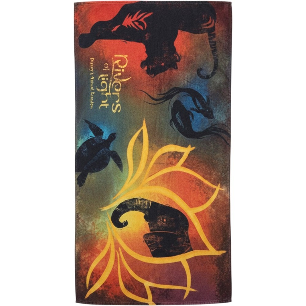 Disney Parks Rivers of Light Animal Kingdom Beach Towel Multicolor Cotton 31x58
